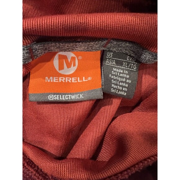 Merrell Hoodie Burgundy Logo Pullover Top Shirt Women’s Large - Picture 8 of 10